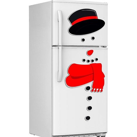 2 décorations de Noël - Aimants de réfrigérateur bonhomme de neige, autocollants pour porte de garage en métal, mignons et amusants pour le bureau (1/5)