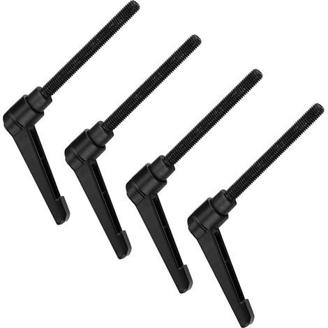 Juego de 4 manetas de palanca de sujeción, manetas de máquina de acero inoxidable M8 con rosca externa, negras, 30 mm (1/5)