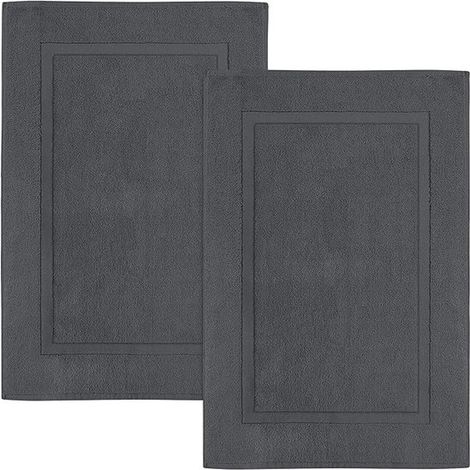Badematten - 2er-Set Badematten - Waschbare Badezimmermatte (53 x 86 cm) (Grau) (1/2)