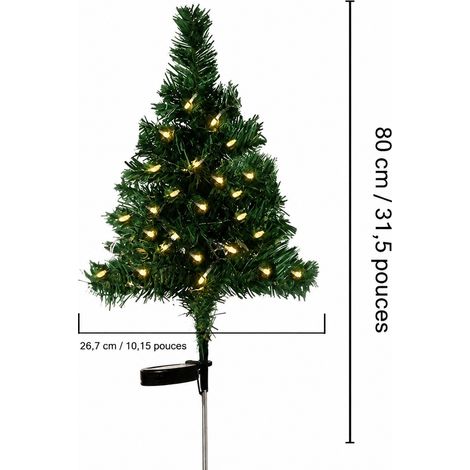Sapin de Noël Solaire LED Extérieur 75 cm Lumière Chaude 75cm réf 9674 400 g – Livraison gratuite
