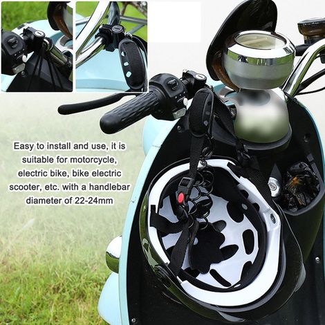 Mini verrou de casque Portable, antivol, sécurité, tout en métal, avec 2 clés, pour guidon de vélo, moto, Scooter électrique, 22-24mm (1/5)