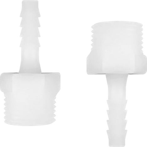 Set mit 2 Kunststoff-Schlauchreduzierstücken, 6 mm Außendurchmesser (Schlauchanschluss) x G1/2 Außengewinde, Anschlussadapter für Aquarien
