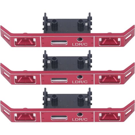 3-teiliges Frontstoßstangen-Set für ferngesteuerte Autos, aus Aluminiumlegierung, hochfest und verschleißfest, exquisit und leicht, rot. (1/4)