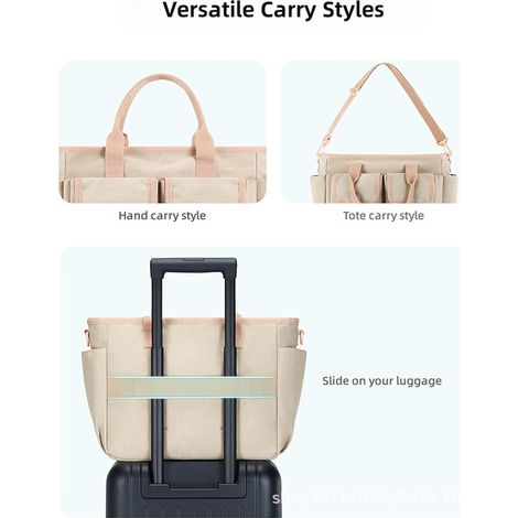 Sac cabas en toile pour femme avec fermeture éclair, petit à main idéal les voyages (1/5)