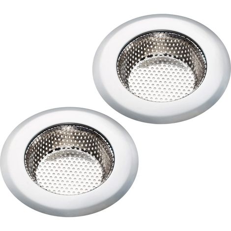 Lot de 2 passoires d'évier de cuisine - Acier inoxydable, grand rebord de 11,4 cm de diamètre (1/5)