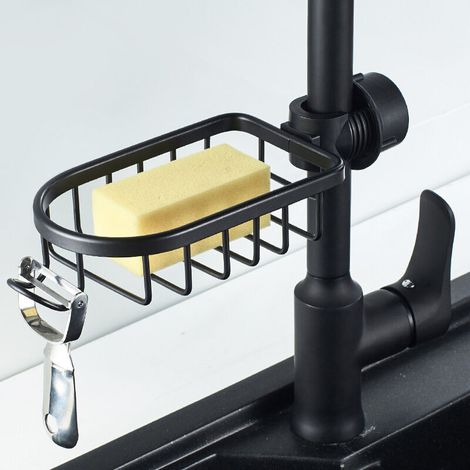 Etagère et rangement de douche-Lot de 2 Étagère Douche Sans Percage Inox, Étagère Salle de Bain Télescopique Inoxydable, Tablette Support Douche, Porte Savon Barre Douche, noire (1/3)