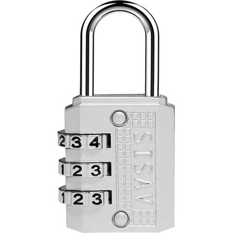 Cadenas à combinaison à 3 chiffres - Cadrans faciles à lire - Sans clé - Réinitialisable - Rose (1/5)