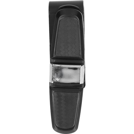 Clip pare-soleil voiture BY-979B fibre de carbone argent rotation 180° pour lunettes et cartes universel accessoire intérieur auto (1/5)