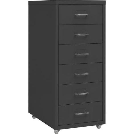 vidaXL Schedario Mobile Antracite 28x41x69 cm in Metallo