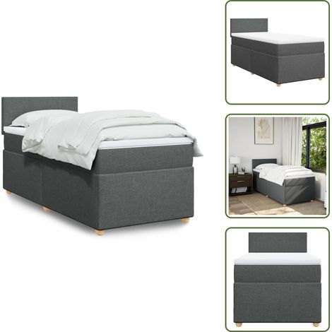 Boxspringbett mit Matratze Dunkelgrau Stoff - Boxspringbett - Einzelbett - Bettsystem - Schlafsofa - Doppelbett (1/5)