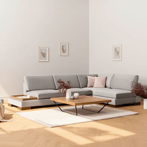 Rechtes Ecksofa Tulip Light Grey