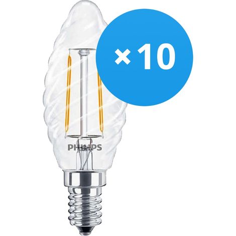 Lot 10x Philips Corepro LED Bougie E14 Torsadée Bougie Filament