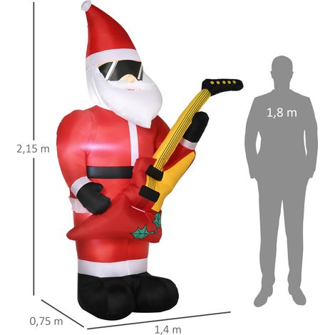 Décoration de Noël gonflable, décoration extérieure avec souffleur, 140 mm, rouge et blanche (1/5)