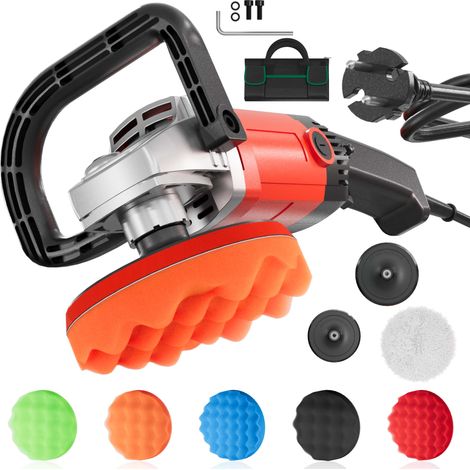 Wiltec Pulidora 1200W con bolsa Lijadora 6 velocidades hasta 3000rpm Pulidora rotativa