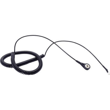Quadrios Câble de mise à la terre antistatique (ESD) 3.60 m Bouton-pression 4 mm, borne à cosse de câble en anneau (1/5)