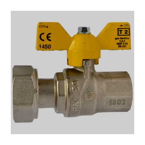VALVOLA SFERA GAS F/F DADO GIREVOLE FARFALLA ALLUMINIO  3/4 x 3/4     F.I.V.