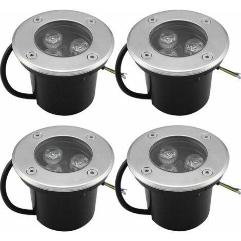 Spot led extérieur encastrable 4 PACK 3W IP65 Spot Encastrable Led Terrasse Rond 270 Lumen Lampe d'éclairage de jardin extérieur, pour Jardin Chemin Cour Garage, Blanc Chaud (1/4)