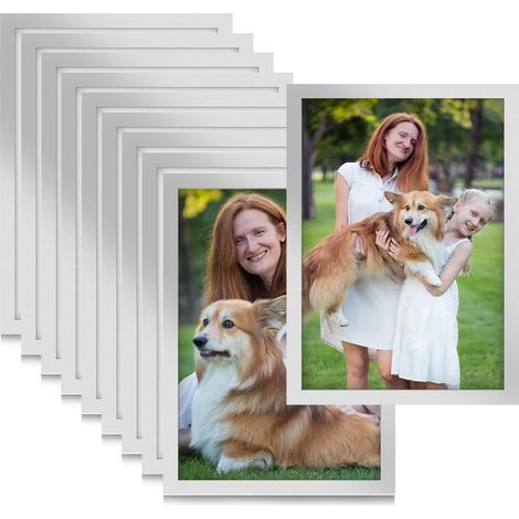 10 x A5 Self-Adhesive Magnetic Frames, 21 x 14.8 cm Silver Frame Information, Waterproof Display, Covers for Sign, Photos, Documents, Walls and Windows, Magnetic Closure (1/5)