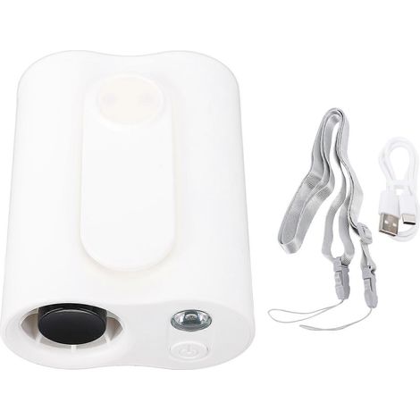 Wiederaufladbarer, kabelloser Nackenventilator mit LED, tragbar und leise, für Büro oder Hand, zum Umhängen um den Hals, ideal für Sommer, Camping und Outdoor-Sport. (1/5)