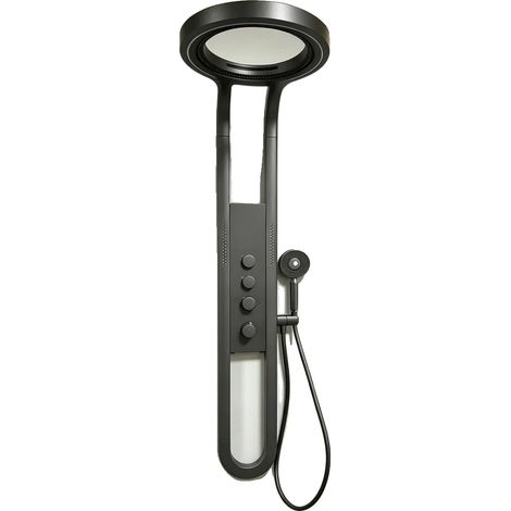 Sistema doccia con design a cascata circolare, display intelligente della temperatura, colore grigio. (1/2)