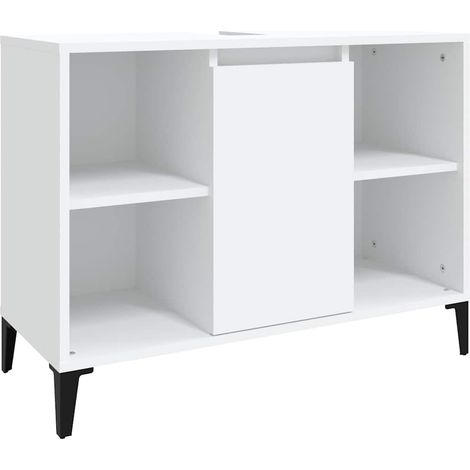 Maison Exclusive - Waschbeckenunterschrank Weiß 80x33x60 cm Holzw (1/5)