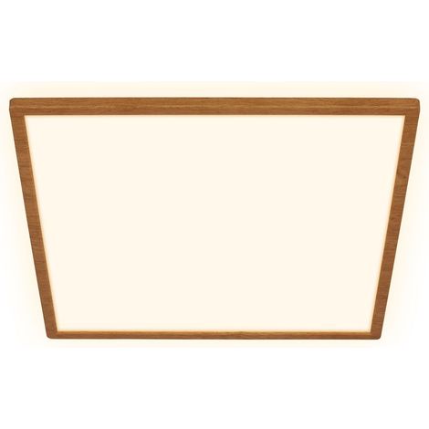 LED Deckenlampe Holz Deckenleuchte Wohnzimmer Indirektes Licht Flach Warmweiß