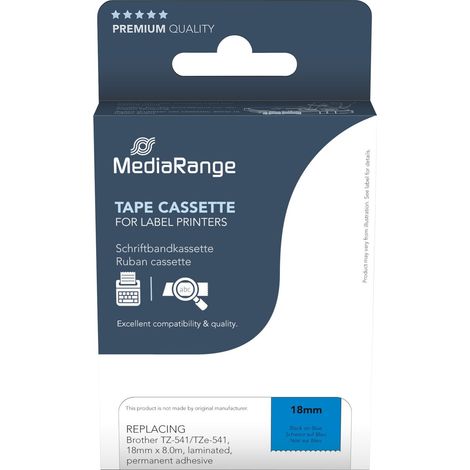 Ruban d'étiquetage MEDIARANGE MRBTZ541, remplace Brother TZ-541/TZe-541