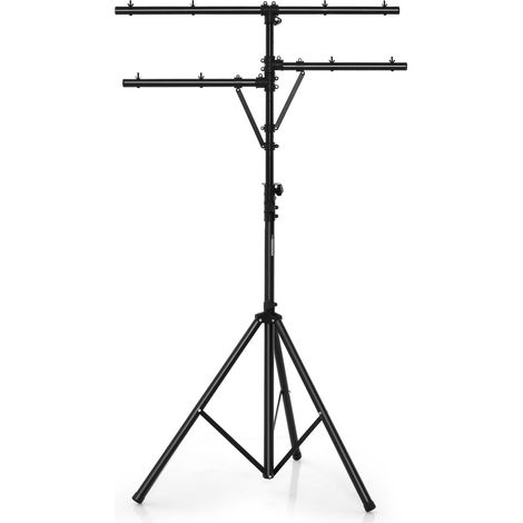 Trépied d'Éclairage - GOPLUS - Support de Lumière en Métal avec Hauteur Réglable, Bras Multiples, Trépied en T Pliable & Portable (1/4)
