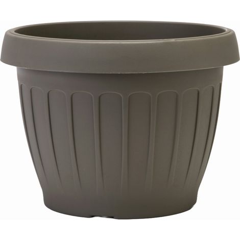 1PZ VASO TONDO TERRA Col. Cappuccino Ø cm. 40x30 h (1/2)