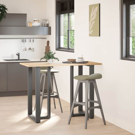 Pieds de table de bar en T, 2 pièces, anthracite, 60 x 35 x (100-101) cm, acier