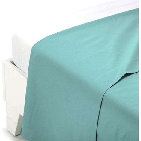 Caleffi 1003120 Cotone Tinta Unita Superiore Lenzuolo per Matrimoniale Letto, Anice