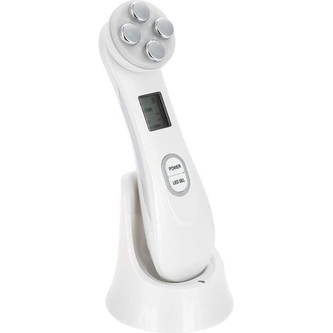 Appareil de beauté ultrasonique, masseur, extracteur de points noirs, anti-rides, appareil de beauté facial ultrasonique 5 en 1, luminothérapie LED 6 modes (blanc) (1/5)