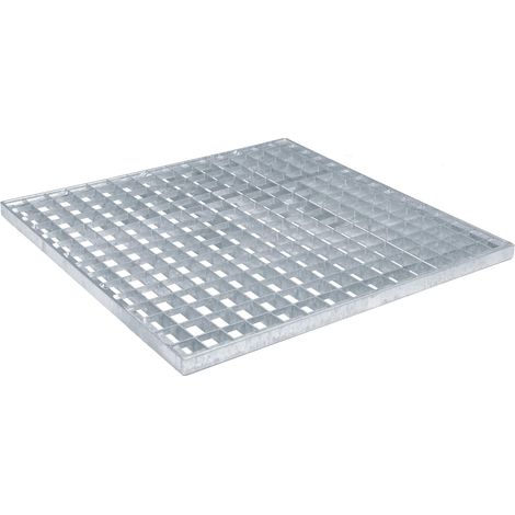 Grating Silver 50 x 50 x 2 cm Hot-Dip Galvanised Steel vidaXL