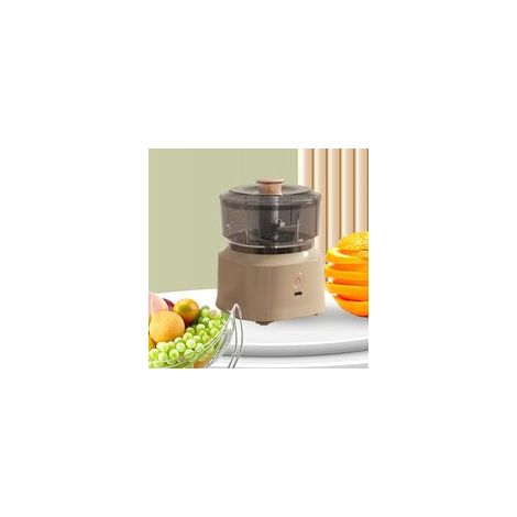 Picadora de carne eléctrica, batidora multifuncional, cuchillas de acero inoxidable, batidora de alimentos eficiente y segura para la cocina, color marrón oscuro.