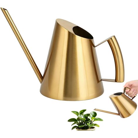Arrosoir en Acier Inoxydable, Arrosoir en Or arroser Vase Longue Bouche pour Plantes D'intérieur arrosage Fleurs de Jardin Plantes Outil Fleur pour Plantes D'intérieur(900ml) (1/5)