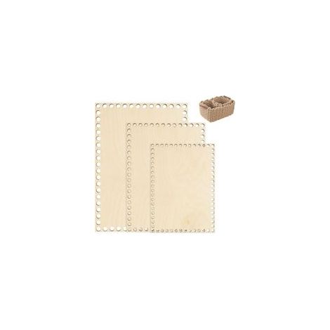 Fond de Panier en Bois 3 Pièces Panier au Crochet Base en Bois Base en Bois de Panier Base de Panier en Crochet Fond de Sac en Bois Base en Bois Carrée Fond de Sac pour Panier Crochet (1/5)