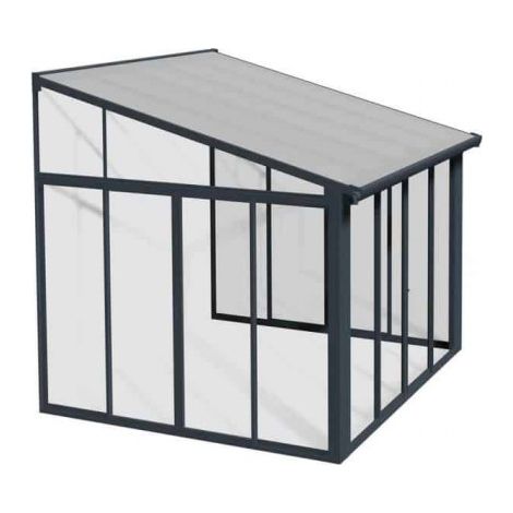 Lean To Greenhouse Sanremo Veranda Clear 3 x 3.05 - Polycarbonate/Acrylic - L314 x W300 x H310 cm - Grey