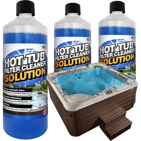 1 x 1 Litre Hot Tub Spa & Pool Filter Cartridge Cleaner