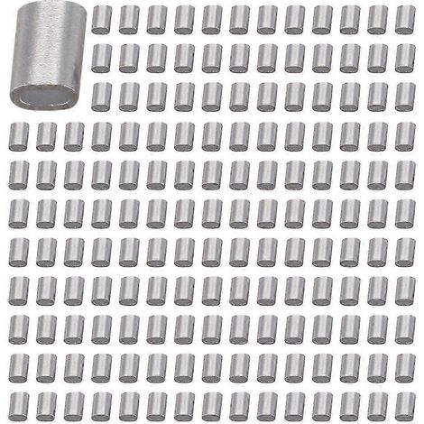 Colliers de serrage pour câbles métalliques M1.5 avec embout en aluminium et gaine de sertissage (600 pièces) (1/5)