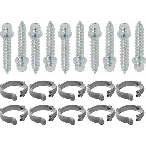Ensemble de 10 colliers tube de descente Ø80 Gris + 10 Vis 7x40mm - Arcanaute