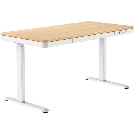 Activejet ET119S-B/D Escritorio eléctrico regulable en altura 120x60 - Blanco/Roble, 120x60 cm (1/5)