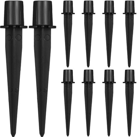 Lot de 10 piquets de rechange, adaptés aux poteaux d'éclairage solaire de jardin, aux piquets métalliques, aux poteaux d'éclairage de jardin, aux piquets d'éclairage d'allée, etc. (1/3)