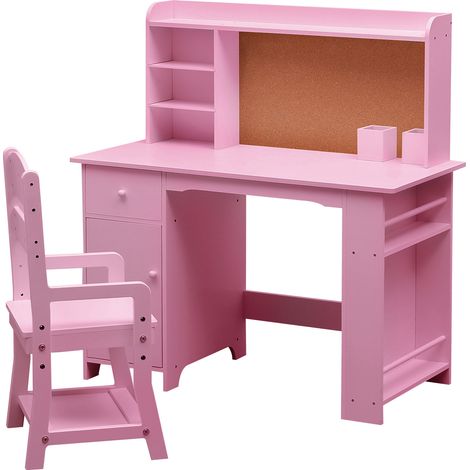 GARVEE -Bureau enfant、Ensemble bureau et chaise、Meuble bureau enfant、Étagère rangement、Bureau bois MDF (1/5)