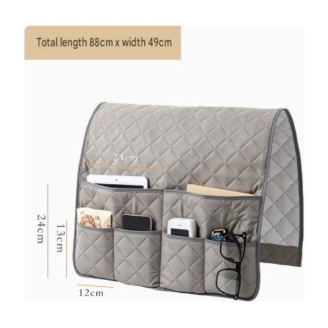 Panier de rangement large pour accoudoir de canapé, sac de rangement suspendu pour télécommandes, idéal pour canapé et lit, sac de rangement pour téléphones.