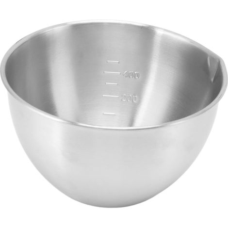 Dicke Rührschüssel aus Edelstahl 304, spülmaschinen- und kühlschrankgeeignet, mit Skala für Salat, Obst und Gebäck, Modell C (1/5)