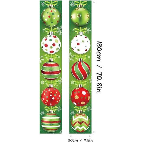 1 Ensemble Décoration Porte Noël Grinch, Rideau Suspendu, Bannière Festive, Pour Porche Et Salon (1/5)