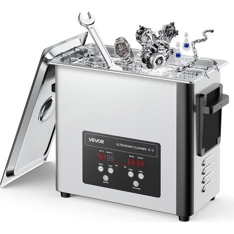 Machine à ultrasons 10L – 40 kHz – 0–80°C réglable – nettoyeur pour bijoux, pièces, montres et accessoires métalliques (1/5)