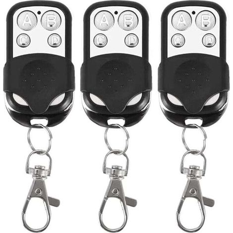 Lot de 3 télécommandes universelles pour Portail Automatique fréquence 433,92 MHz Code Fixe, 4 Boutons pour contrôler jusqu'à 4 Portes (1/4)