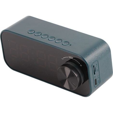Mini enceinte Bluetooth avec caisson de basses et lecteur de carte, double réveil, bleue. (1/5)