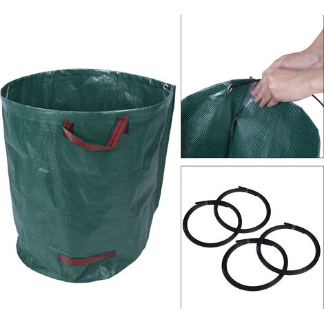 Stück 270L Tragbare Große Gartensäcke aus gewebtem Material für Abfall, Müll, Grasschnitt und Recycling DE (1/5)